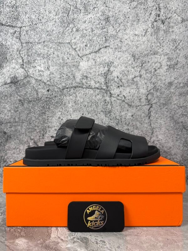 Hermes Chypre Sandal Noir Calfskin Leather