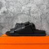 Hermes Chypre Sandal Noir Calfskin Leather