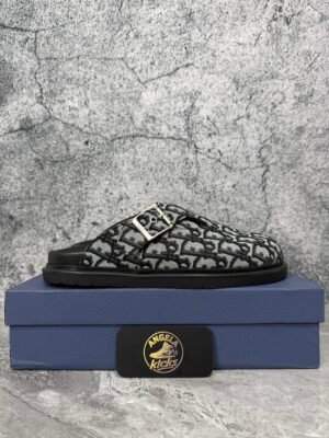 Dior Aqua Mule Beige Black Dior Oblique Jacquard