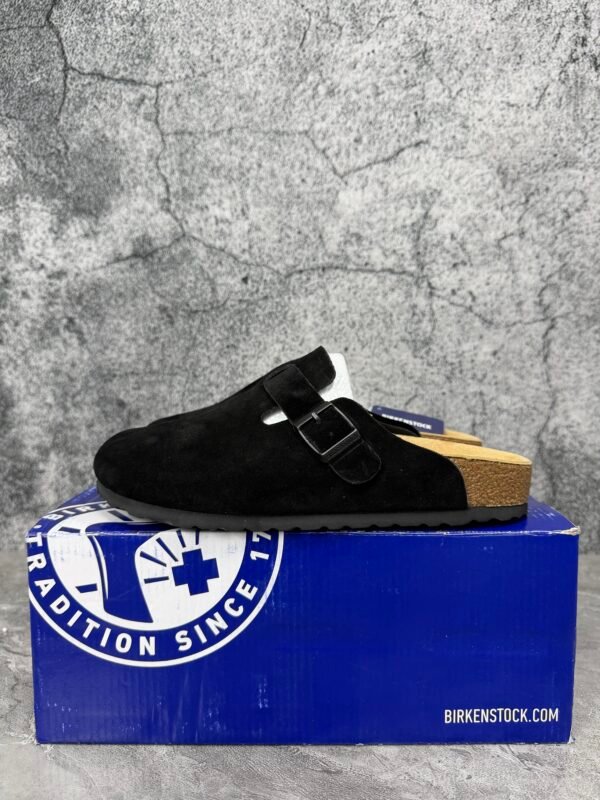 Birkenstock Boston Soft Footbed Suede Black