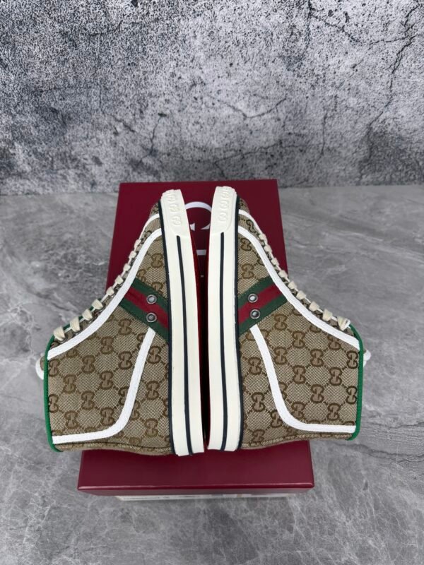 Gucci Tennis 1977 Canvas High Top Beige GG Print