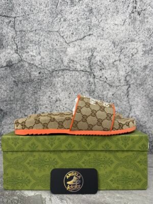 Gucci x The North Face GG Slide Orange Beige Ebony Original GG Canvas