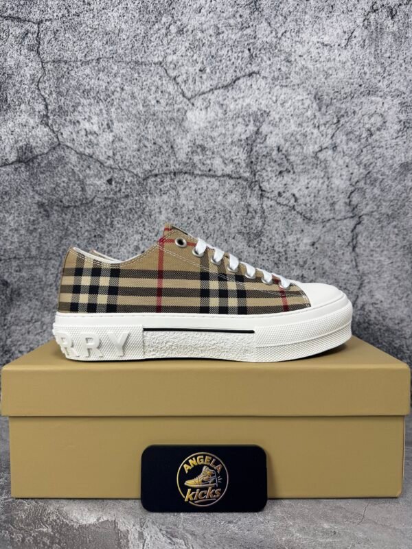 Burberry Vintage Check Cotton Sneakers Archive Beige White