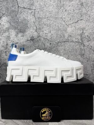 Versace Greca Labyrinth Lace-Up White White Blue