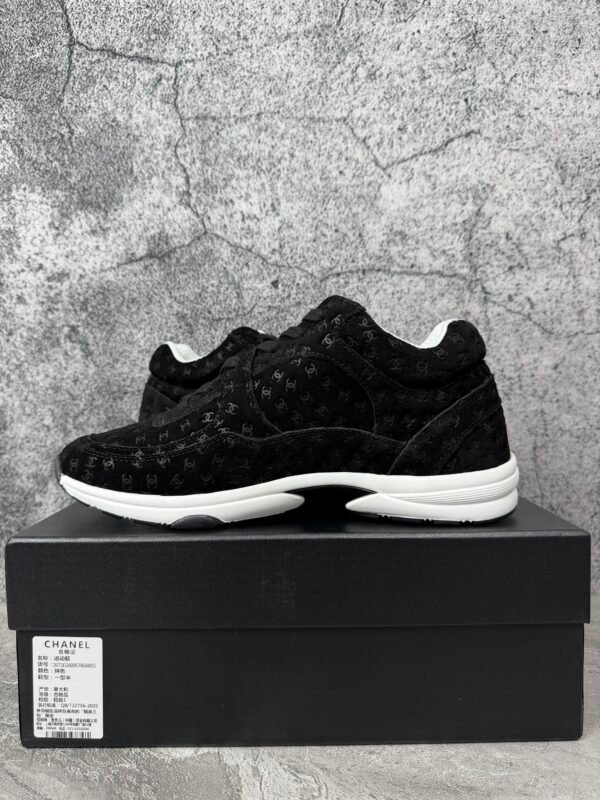 Chanel Suede Trainer Printed CC Black