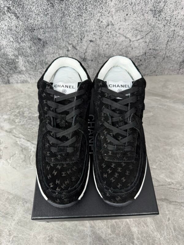 Chanel Suede Trainer Printed CC Black