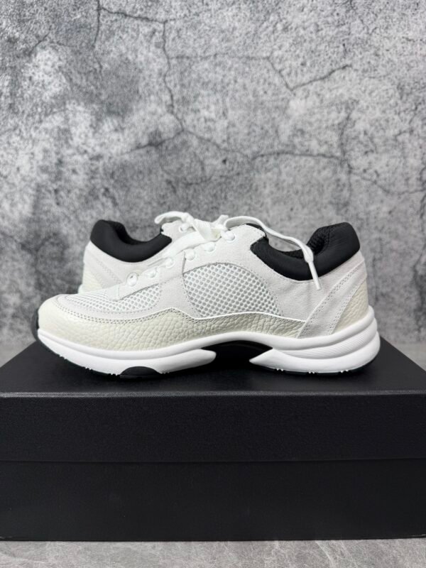 Chanel Low Top Trainer Suede White Black