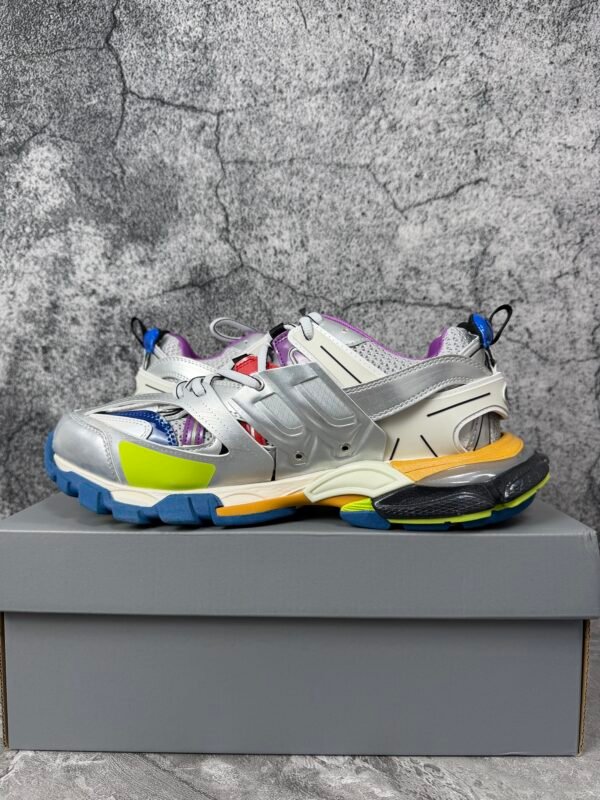 Balenciaga Track Leather Free White Silver Multi