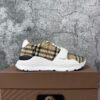 Burberry Ramsey Vintage Check Suede Leather Archive Biege White