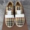 Burberry Ramsey Vintage Check Suede Leather Archive Biege White