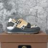 Burberry Ramsey Vintage Check Suede Leather Sneakers Grey Archive Beige