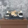 Burberry Ramsey Vintage Check Suede Leather Sneakers Grey Archive Beige