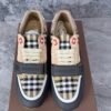 Burberry Ramsey Vintage Check Suede Leather Sneakers Grey Archive Beige