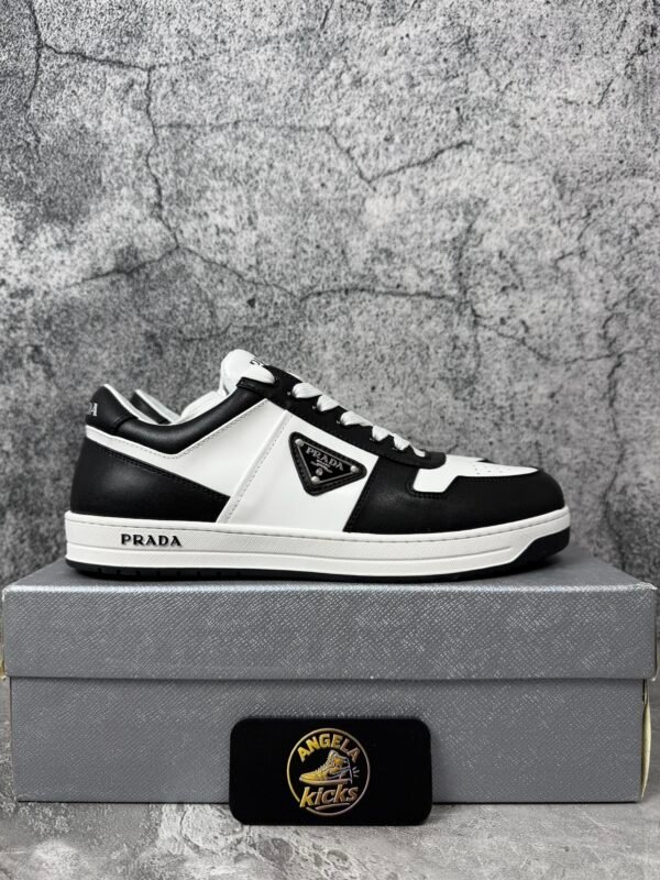Prada Downtown Low Top Sneakers Leather White Black