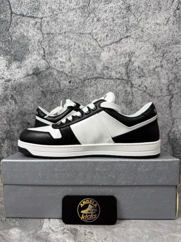 Prada Downtown Low Top Sneakers Leather White Black