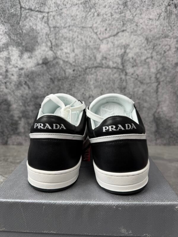 Prada Downtown Low Top Sneakers Leather White Black