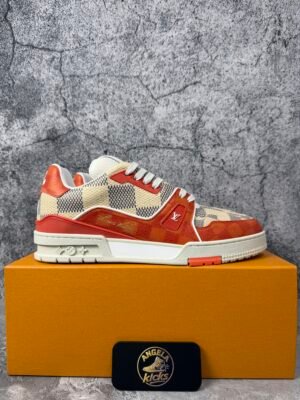Louis Vuitton LV Trainer Damier White Orange