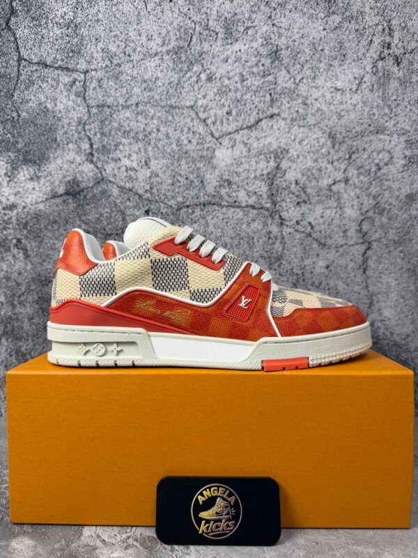 Louis Vuitton LV Trainer Damier White Orange