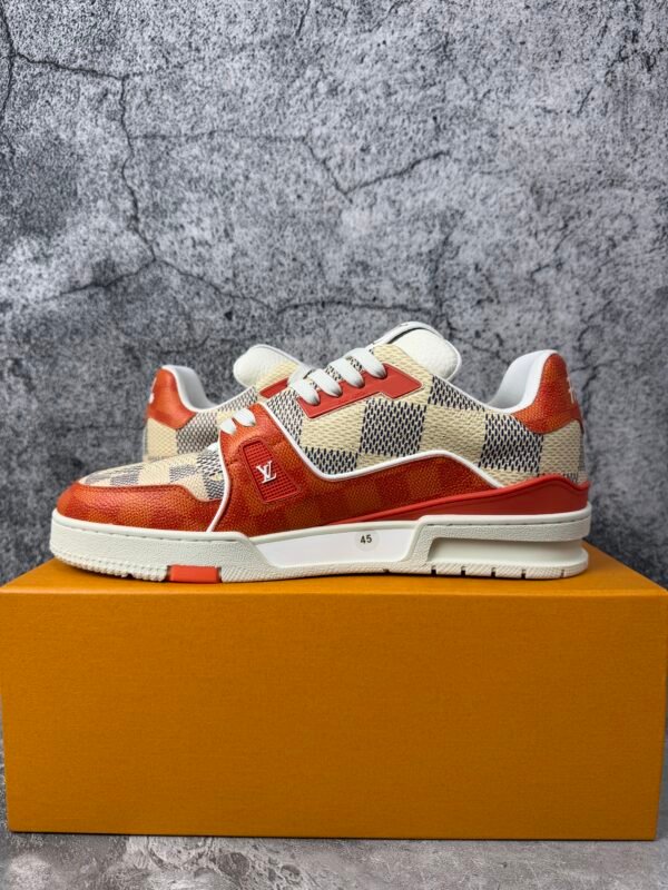 Louis Vuitton LV Trainer Damier White Orange
