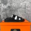 Hermes Chypre Sandal Black Smooth Calfskin Leather