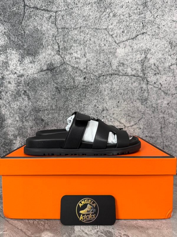 Hermes Chypre Sandal Black Smooth Calfskin Leather