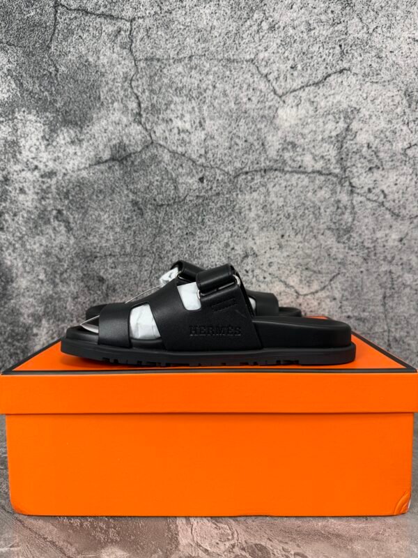 Hermes Chypre Sandal Black Smooth Calfskin Leather