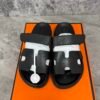Hermes Chypre Sandal Black Smooth Calfskin Leather