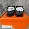 Hermes Chypre Sandal Black Smooth Calfskin Leather