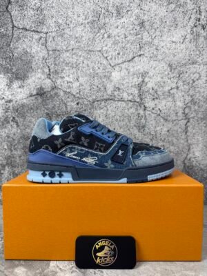 Louis Vuitton LV Trainer Blue Patchwork Monogram Denim