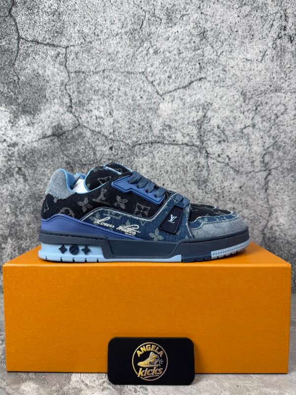 Louis Vuitton LV Trainer Blue Patchwork Monogram Denim