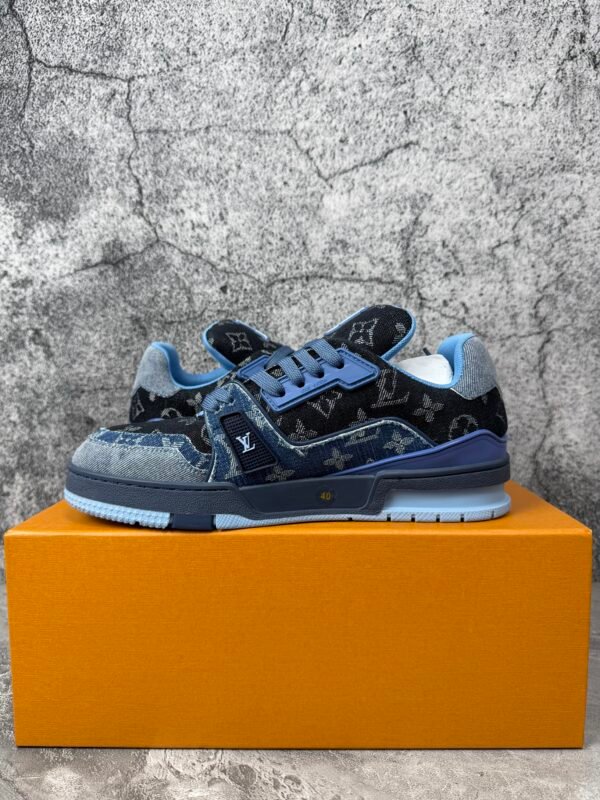 Louis Vuitton LV Trainer Blue Patchwork Monogram Denim