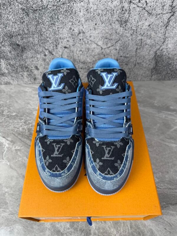 Louis Vuitton LV Trainer Blue Patchwork Monogram Denim