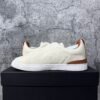 Zegna Deerskin Triple Stitch Off White/Brown
