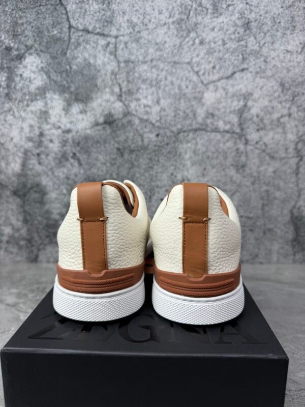 Zegna Deerskin Triple Stitch Off White/Brown