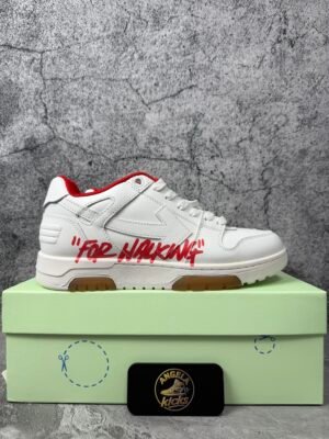OFF-WHITE Out Of Office "OOO" Low Tops For Walking White White Red FW21