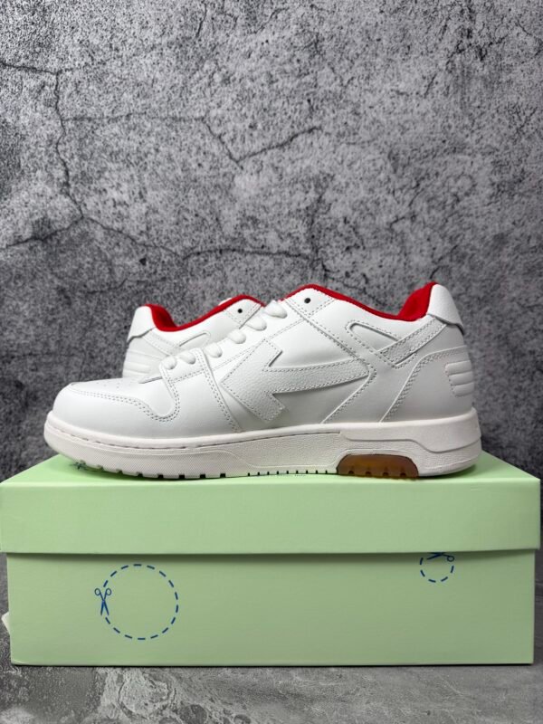 OFF-WHITE Out Of Office "OOO" Low Tops For Walking White White Red FW21