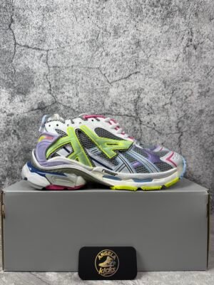 Balenciaga Runner Leather Free Grey Light Purple Neon Yellow White