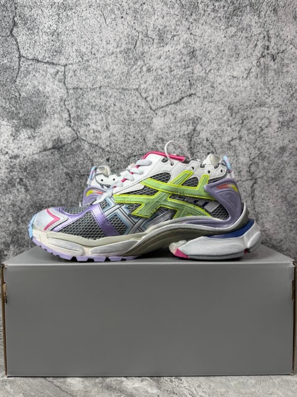Balenciaga Runner Leather Free Grey Light Purple Neon Yellow White