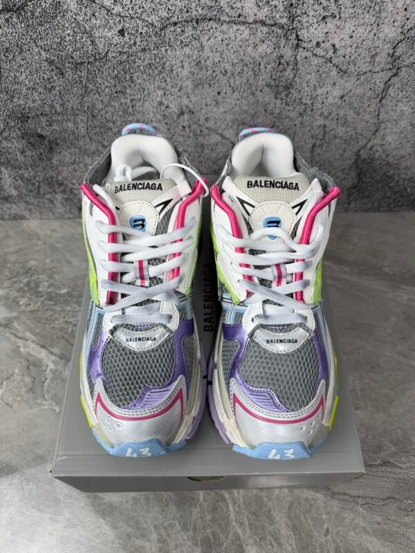 Balenciaga Runner Leather Free Grey Light Purple Neon Yellow White