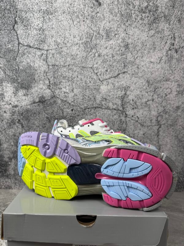 Balenciaga Runner Leather Free Grey Light Purple Neon Yellow White