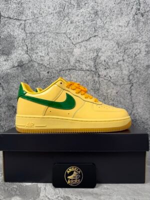 Nike Air Force 1 Low Patent Leather Topaz Gold Pine Green