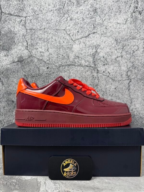 Nike Air Force 1 Low Patent Leather Dark Team Red Safety Orange