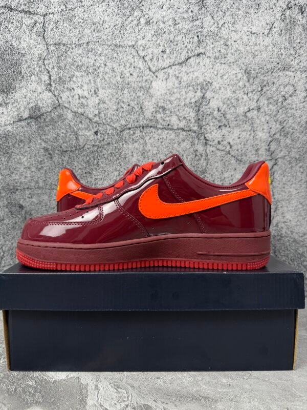 Nike Air Force 1 Low Patent Leather Dark Team Red Safety Orange