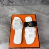 Hermes Oran Sandal Blanc Box Calfskin Leather