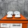 Hermes Oran Sandal Blanc Box Calfskin Leather
