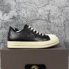 Rick Owens Concordians Low Sneaks Full Grain Cow Leather Black Milk