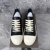 Rick Owens Concordians Low Sneaks Full Grain Cow Leather Black Milk
