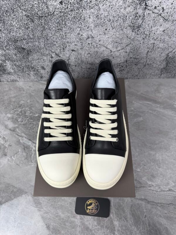 Rick Owens Concordians Low Sneaks Full Grain Cow Leather Black Milk