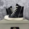 Rick Owens Concordians Leather High Black Milk Calf Leather
