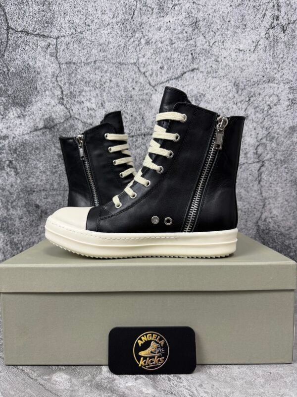 Rick Owens Concordians Leather High Black Milk Calf Leather